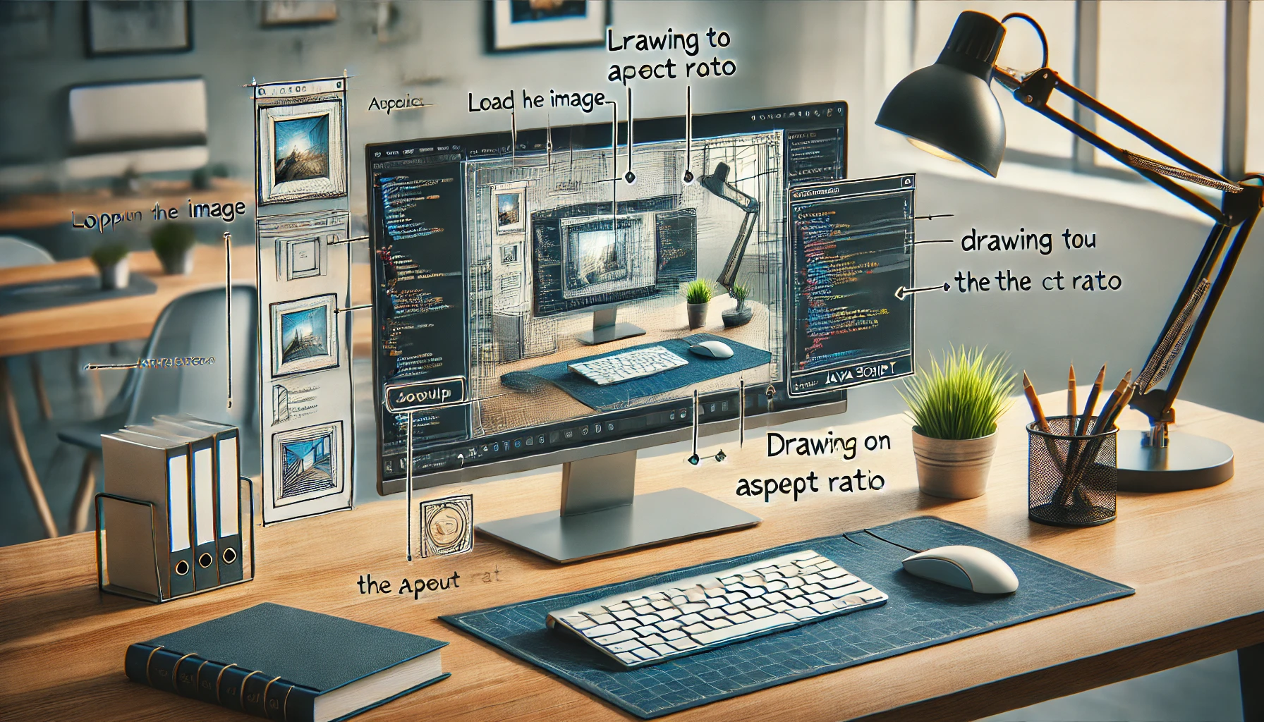 dall e 2024 08 04 22.12.24 a detailed image illustrating the process of cropping images to specific aspect ratios using javascript. the image shows a web browser window with an